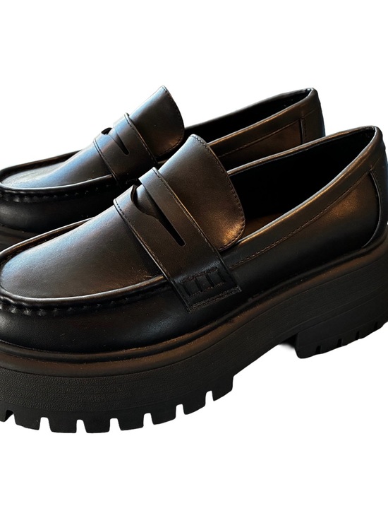 ASOS ALDO Cadaycia Chunky Platform Loafers Black Lug Sole Preppy Size 6 - Picture 4 of 7